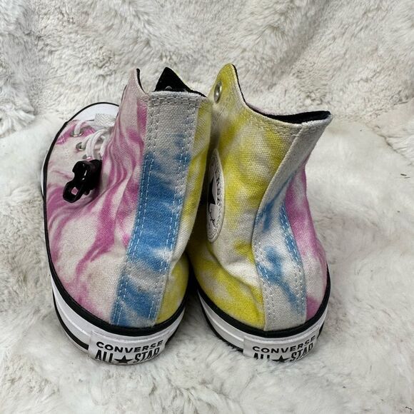 Converse Chuck Taylor High Top Sneakers Shoes Rainbow Tie Dye Size 8.5 - Picture 5 of 12